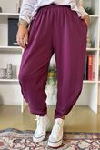 The Sunday Morning 7/8 Twist Pant Aubergine